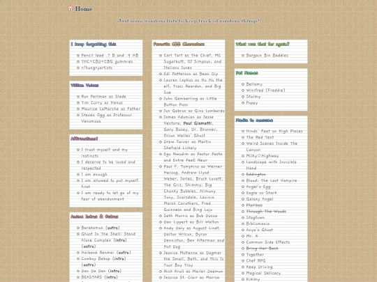lists screenshot