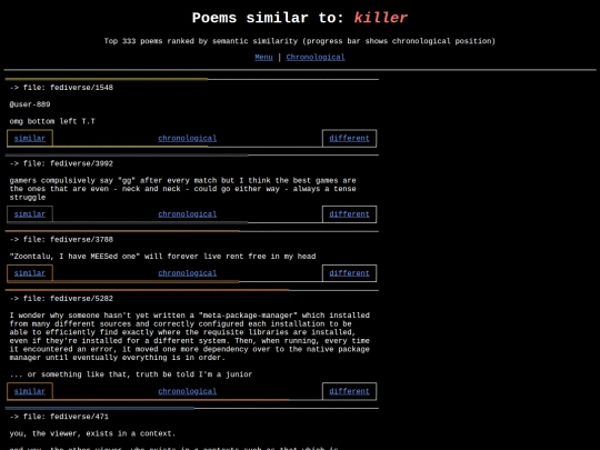 similar-different/wordcloud/killer screenshot