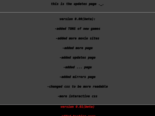 updates screenshot
