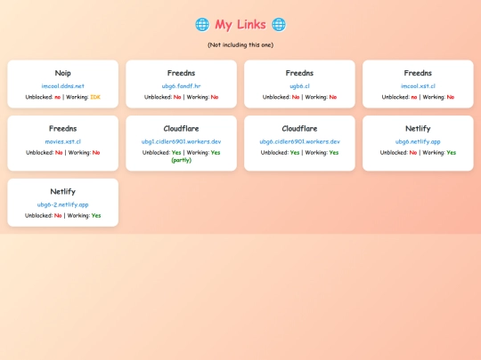 links screenshot