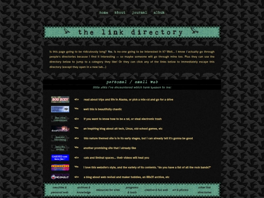 links screenshot
