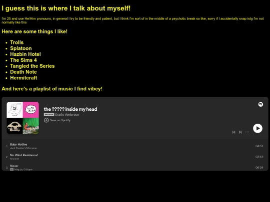 aboutme screenshot