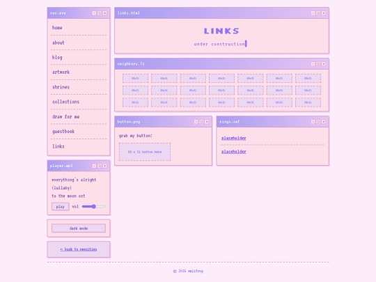 links screenshot