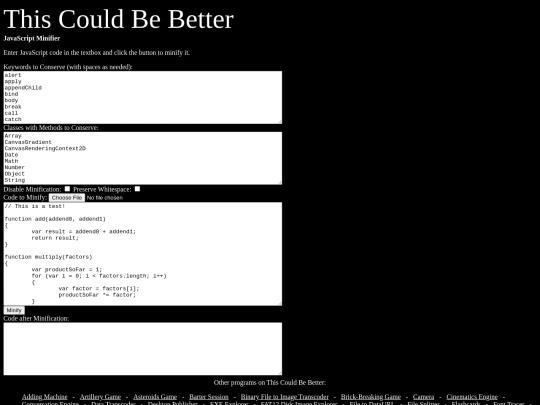 JSMinifier/_Program screenshot
