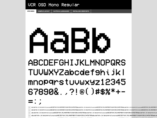 Pixel/vcr_osd_mono-demo screenshot