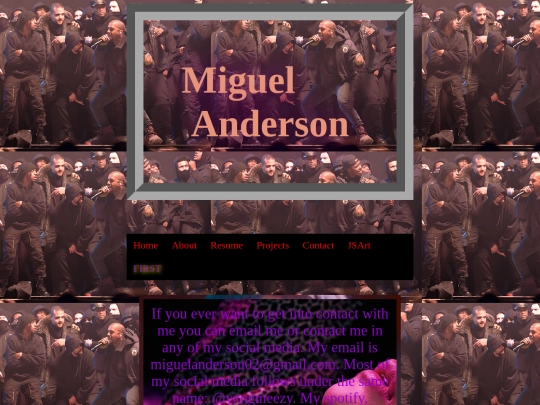 Portfolio/contact screenshot