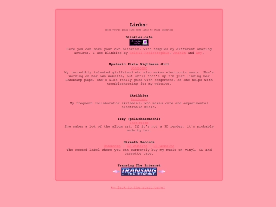 links screenshot