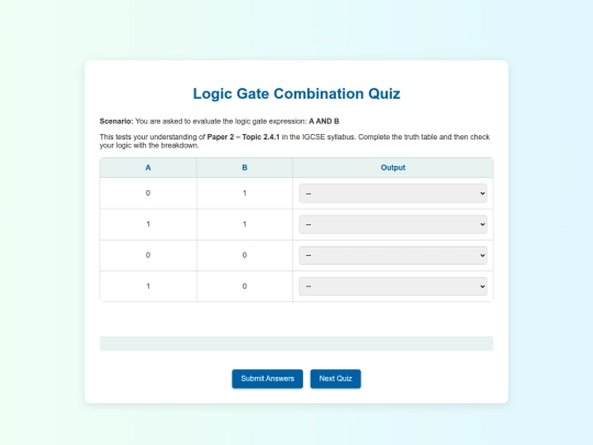 GCSEComputingSite/8BooleanLogicAndSQL/8LogicGateCombinationsSteps screenshot