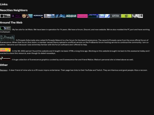 links screenshot