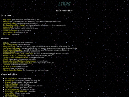 links screenshot