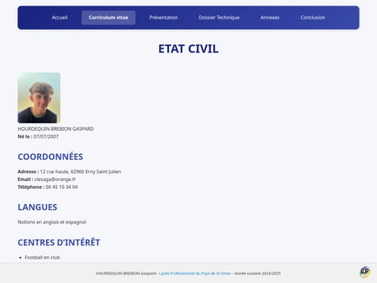 CV screenshot