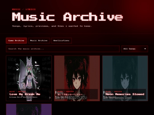 Music&Lyrics/music-archive screenshot
