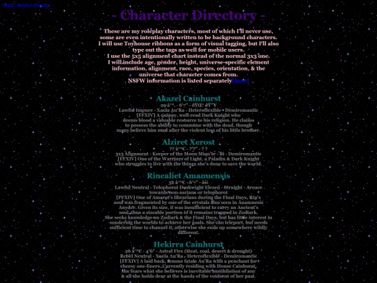 Characters screenshot