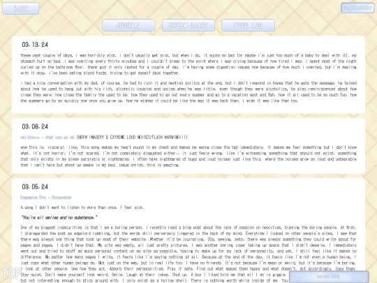 diary screenshot