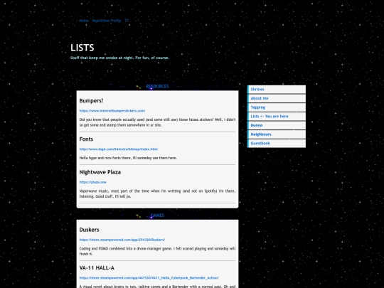 pages/lists screenshot