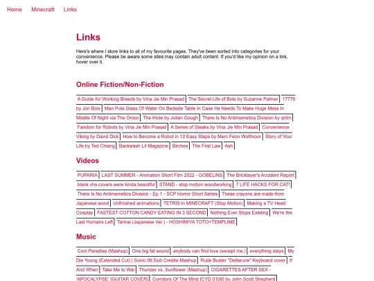 links screenshot