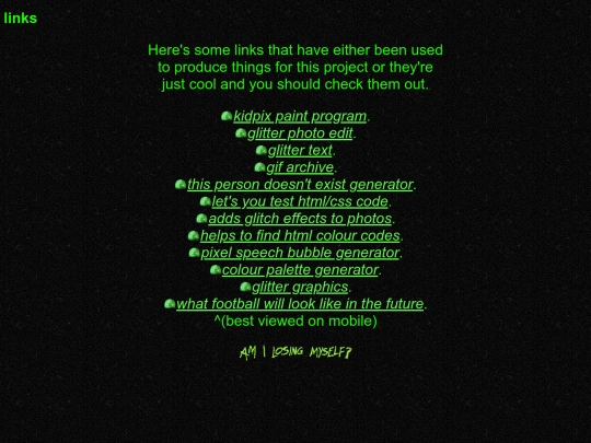 links screenshot