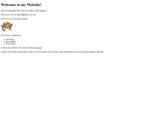 Links screenshot