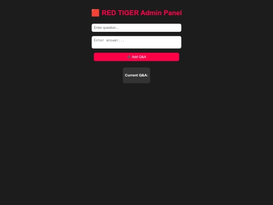 red tiger/admin screenshot