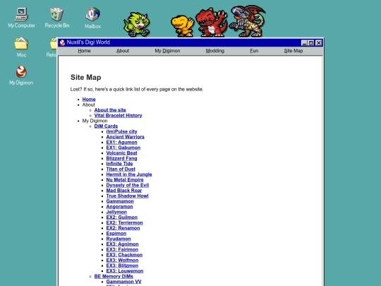 digimon/sitemap screenshot