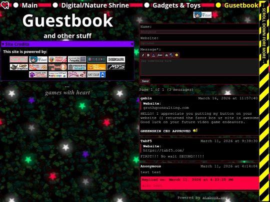 guestbook screenshot