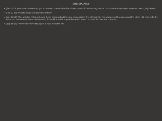 site-updates screenshot