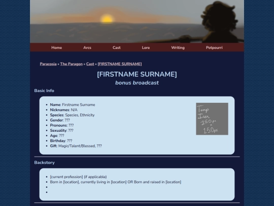 cast/template screenshot
