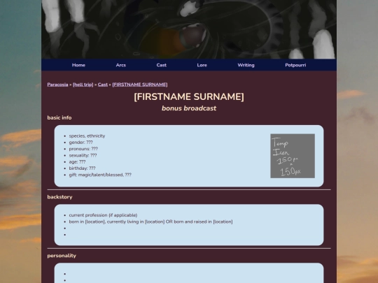 cast/trip/template screenshot