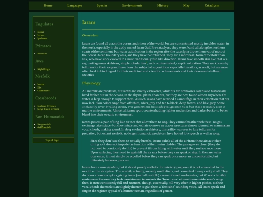 Species/iarans screenshot