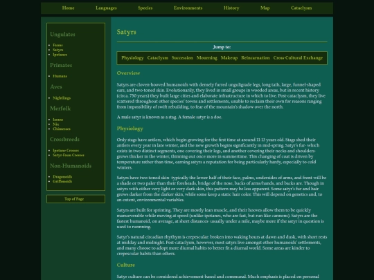 Species/satyrs screenshot