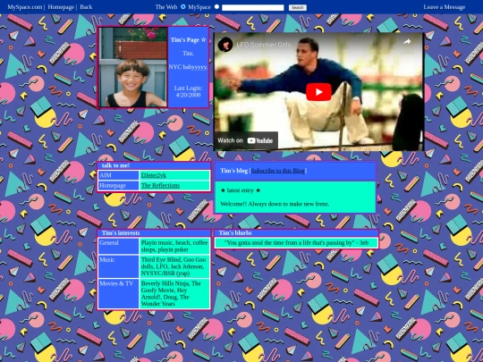 Tim's Page screenshot