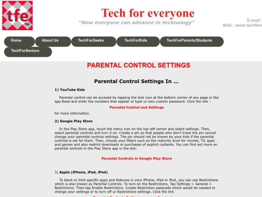 parental control screenshot