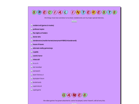 interests screenshot