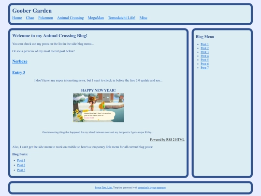 AnimalCrossing/Blog Posts/BlogHome screenshot