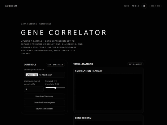 tools/gene_correlator screenshot