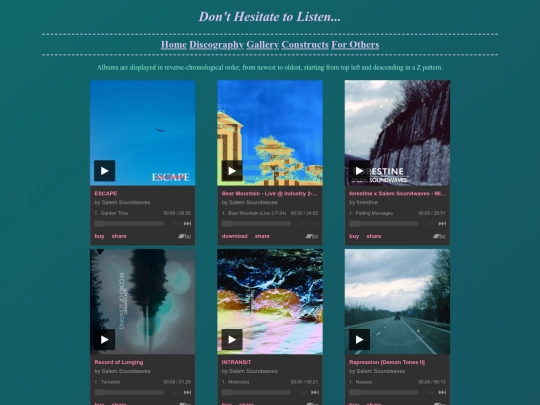 Discography screenshot