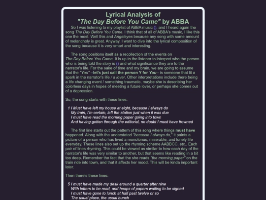 Song-lyrics-discussion screenshot