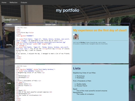 project/outputs screenshot