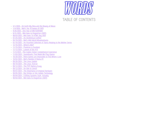 Words/TABLEOFCONTENTS screenshot