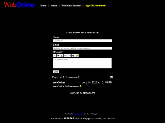 guestbook screenshot
