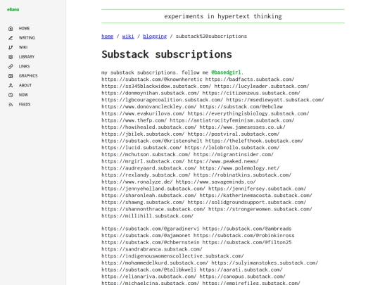 wiki/blogging/substack subscriptions screenshot