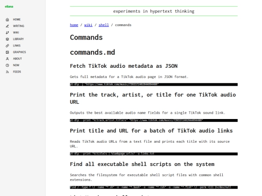 wiki/shell/commands screenshot