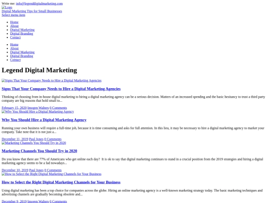 Legend Digital Marketing - Digital Marketing Tips for Small Businesses screenshot