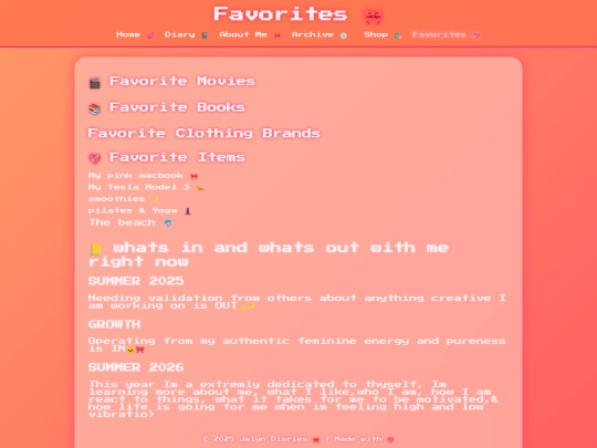 favorites screenshot