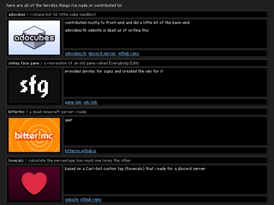 projects screenshot