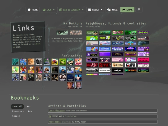 Links screenshot