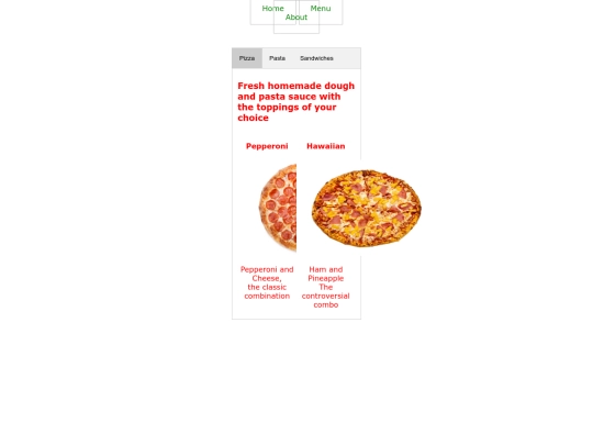 menu screenshot