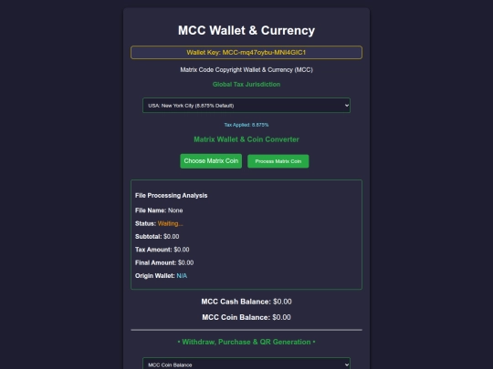 Wallet update fix/MCC wallet & key × QR reader completion 9T  screenshot