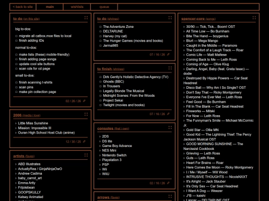 lists screenshot