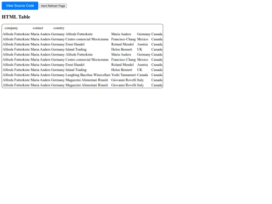 table screenshot